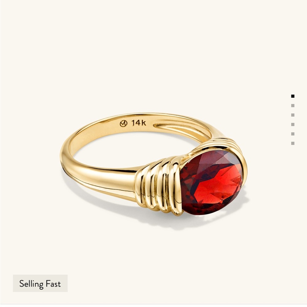 Mejuri Heirloom 14K Gold Ring - Garnet